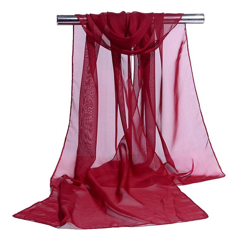 Корейское женское свадебное вечернее платье Шарф Однотонный Прозрачный Шифон Шелк Шарф Летнее Пляжное Полотенце Солнцезащитная Накидка R22