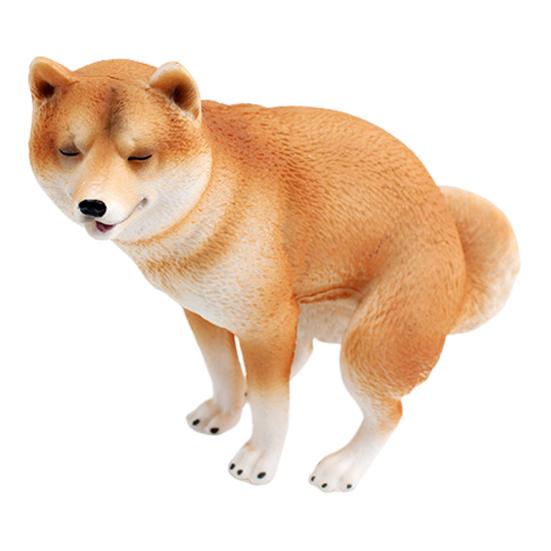 Имитация модели собаки ПВХ Спящий Какающий Мопс Сиба Фигурка Статуэтка Скульптура Украшение для дома офиса рабочего стола Детская образовательная игрушка-животное
