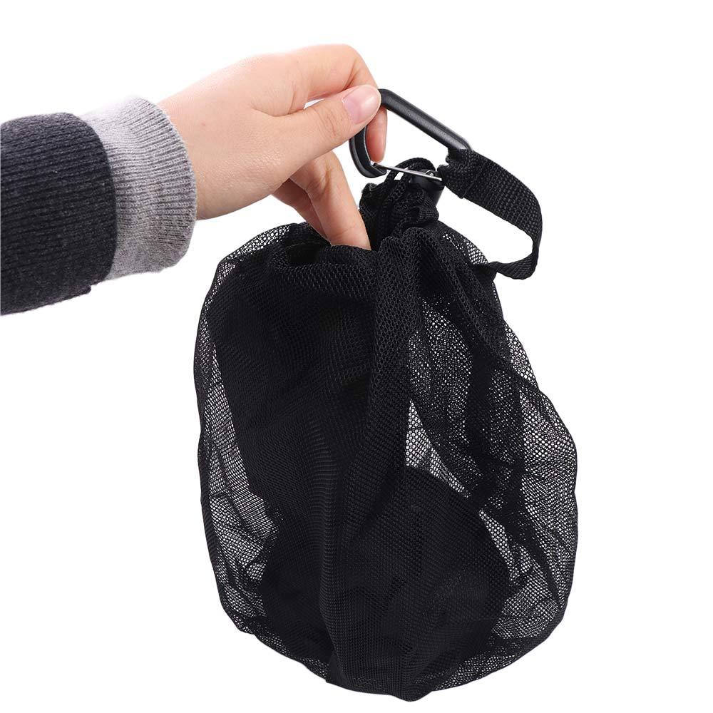 Drawstring Ball Mesh Bag Clip On Single Ball Bag Basketball Storage Bag  for Backpack