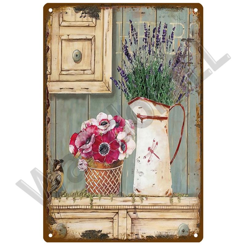 Ретро Декор, металлический знак лаванды, жестяной постер, металлические винтажные вывески с подсолнухом, жестяная вывеска с цветком, ромашка, настенный декор для дома и сада, подарок