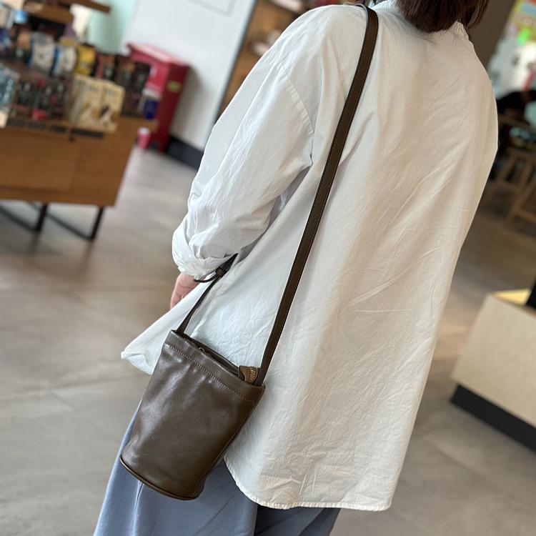 Johnature Повседневная женская мини-сумка, простые однотонные универсальные сумки из натуральной кожи, маленькие сумки-ведра на плечо и через плечо