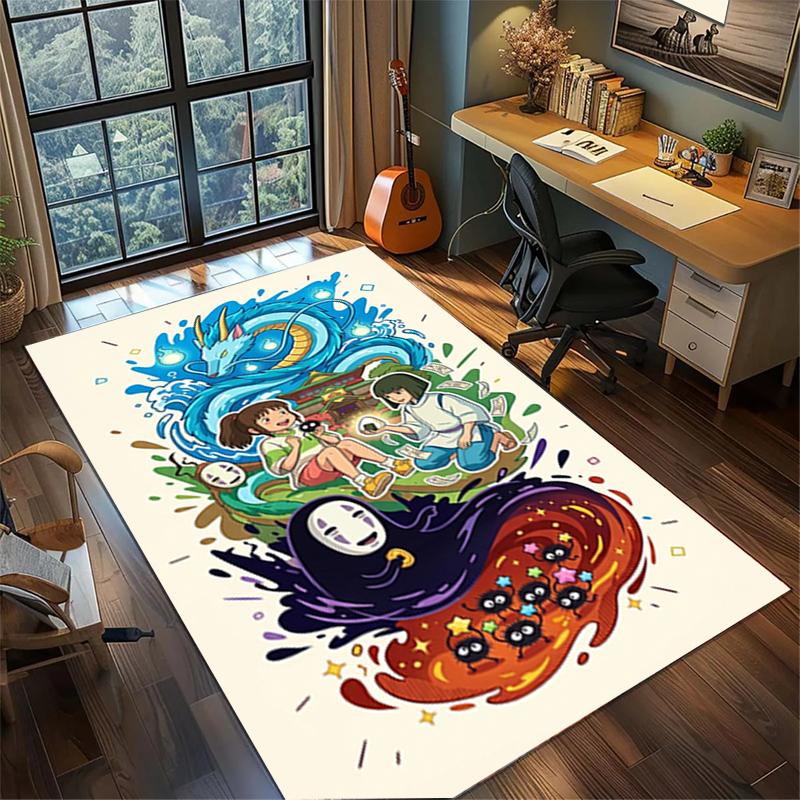 Large Area Floor Mat Rug "Spirited Away" Non Slip Washable Carpet Bedroom Gamer Room Decor—kwq91