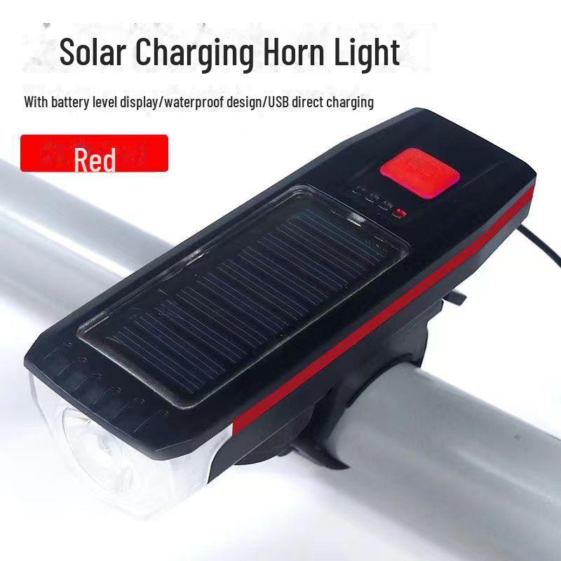 Solar-Powered Bicycle Headlight with USB Charging and Electric Display