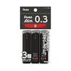 Стержни для механического карандаша Pentel Ain Slim, 0,3 мм, B, 3 упаковки, XC283B-3P, Плавные, Устойчивые к поломке, Не размазывающиеся, Высокопроизводительные