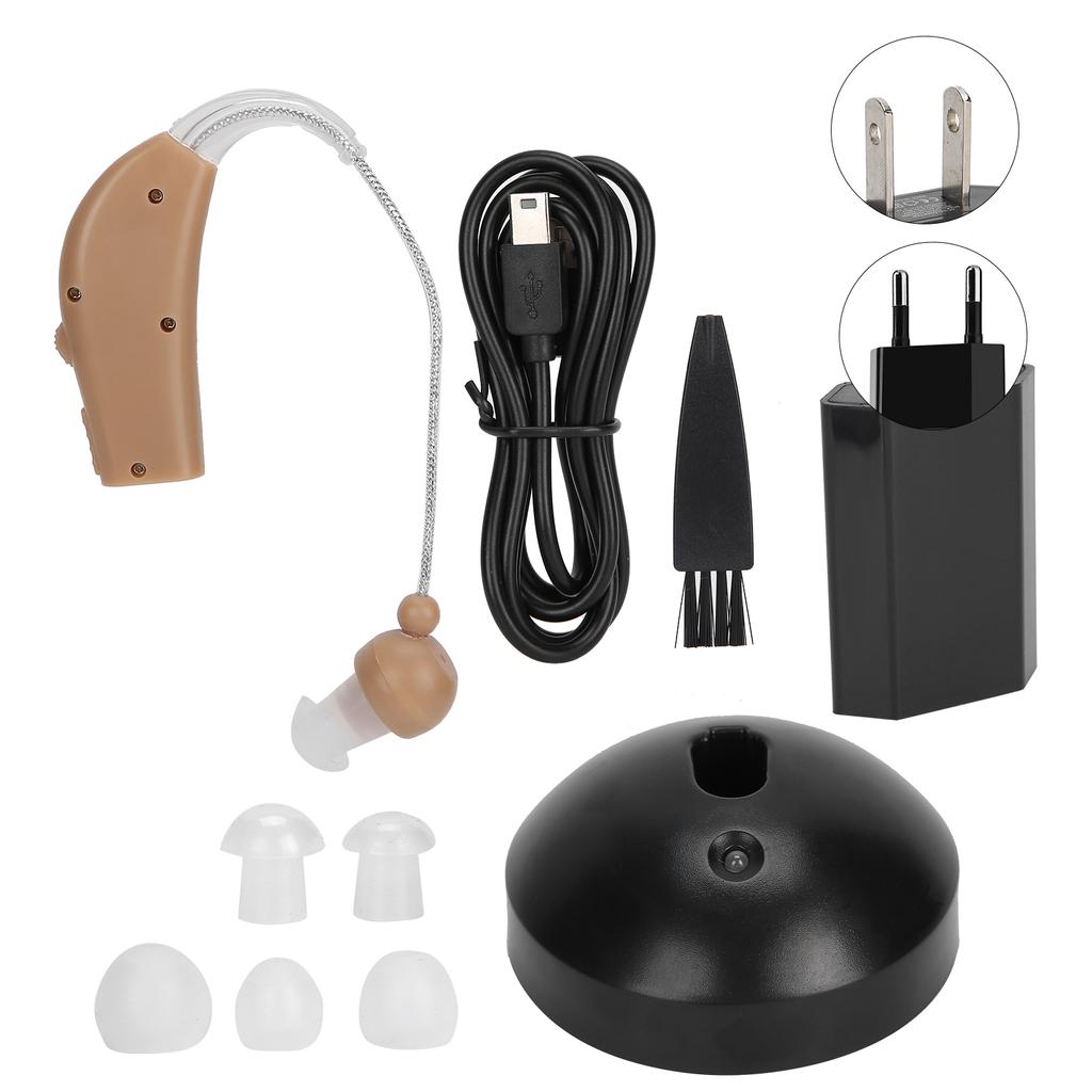 Lightweight Hearing Aid Low Distortion Behind Ear Voice Amplifiers Ear Care for Deaf Elderly 100-240