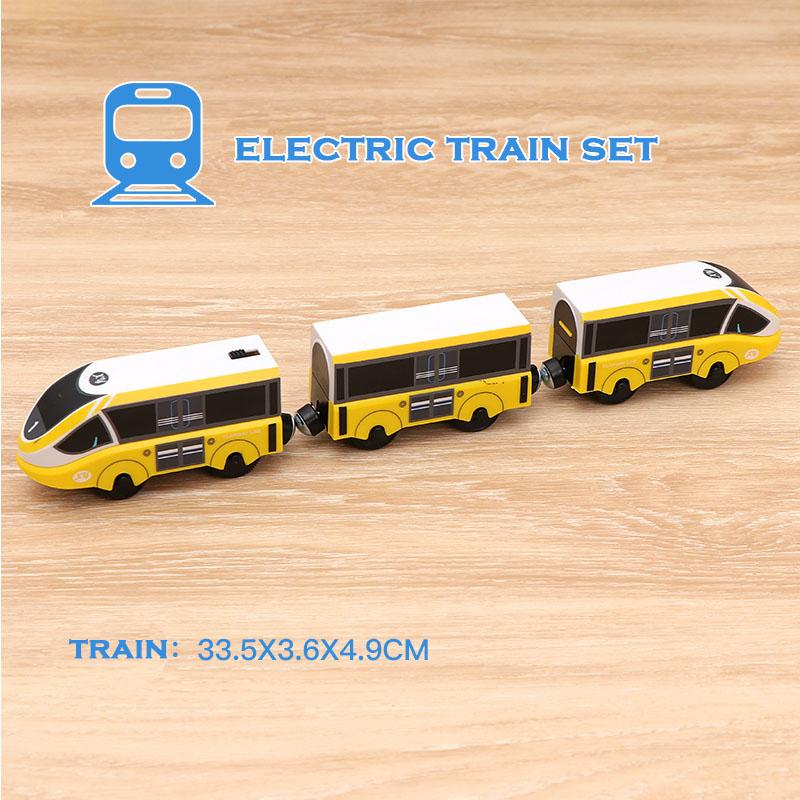 RC Electric Train Set Locomotive Magnetic Train Diecast Slot Toy Fit for Brand Wooden Train Railway Track Toys for Kids Gifts