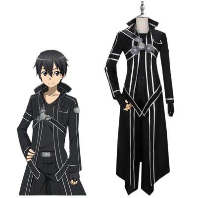 Sword Art Online Кирито Косплей Костюм Необычные Рождество Хэллоуин Кирито САО Киригая Кадзуто Костюмы Брюки Пальто Наряды для взрослых мужчин
