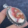 Rhodochrosite Gemstone 925 Sterling Silver Jewelry Pendant 2.96"