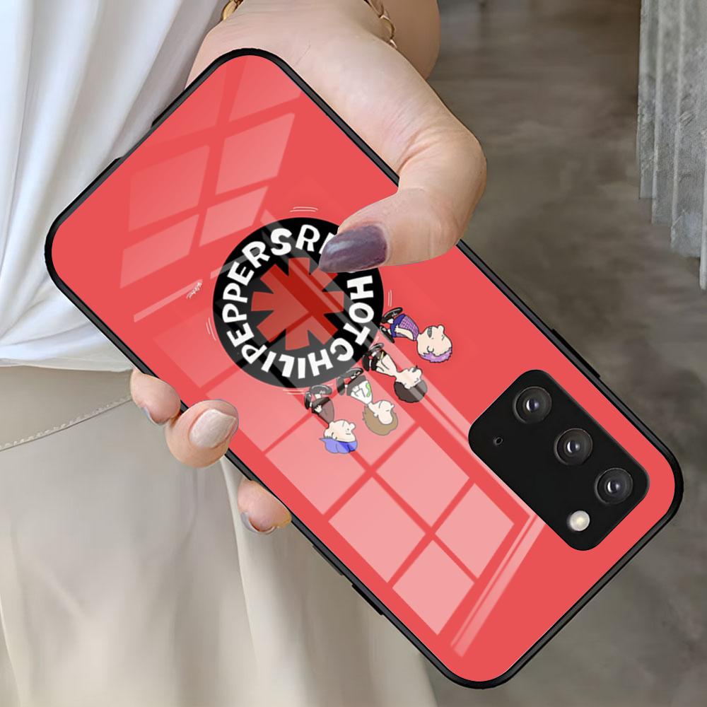 R-Red H-Hot C-Chili P-Peppers Phone Case For Samsung S26 S25 S24 FE S23 S22 S21 Plus S20 Ultra Note20Ultra Black Glass Cover