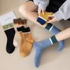 Female Spring and Autumn Color Tie In Breathable Boneless Tube Cotton Socks