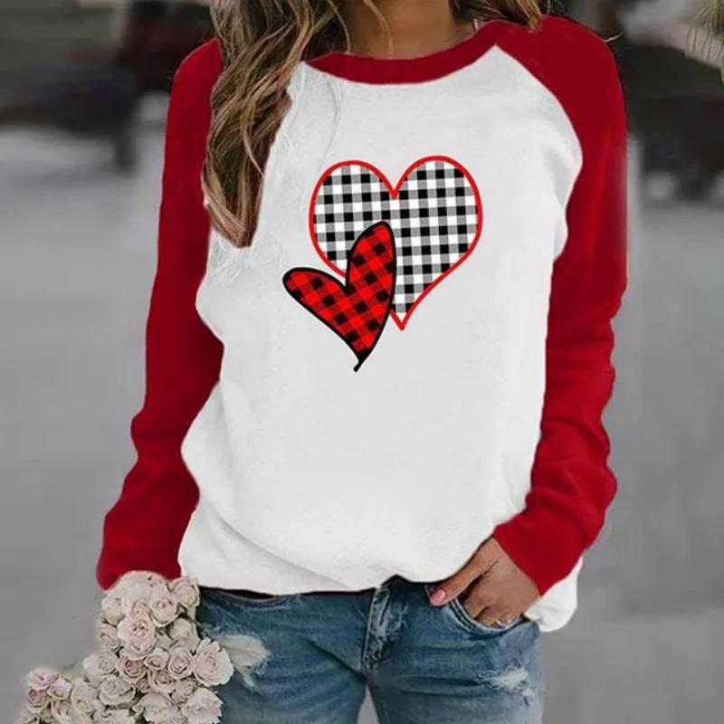 Зимние женские топы с длинным рукавом, элегантные, с принтом 3D-клевера, повседневные, с круглым вырезом, с длинным рукавом, толстовки, женская одежда