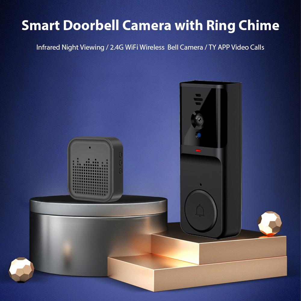 Умная камера дверного звонка с звонком, инфракрасная камера ночного видения, 2.4G WiFi, беспроводная видеокамера звонка