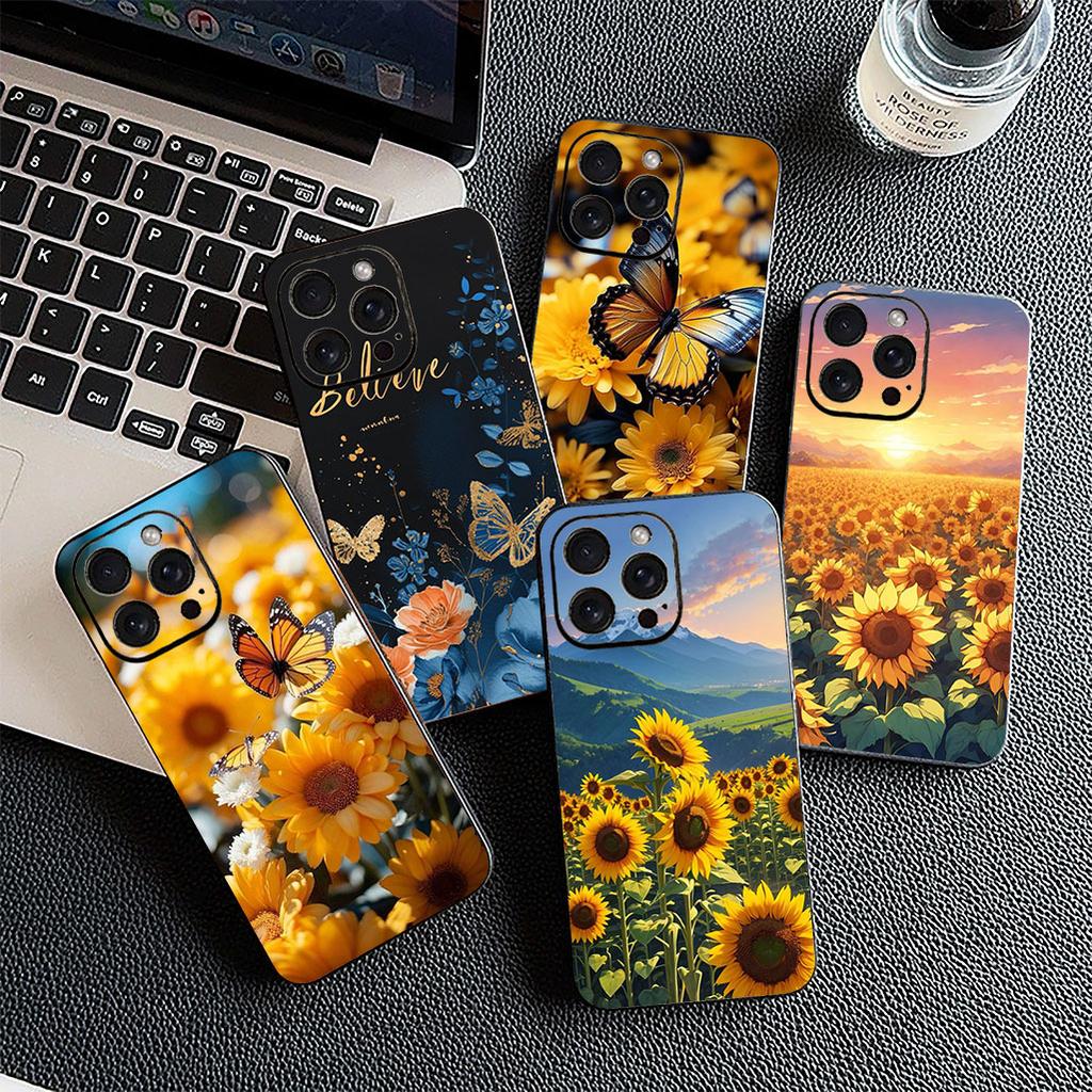 Cover for Samsung Galaxy S22 S21 S20 Fe Ultra S9 Plus + A13 A22 M21 M31 M55 M15 Protective Phone Case With Sunflower Flower