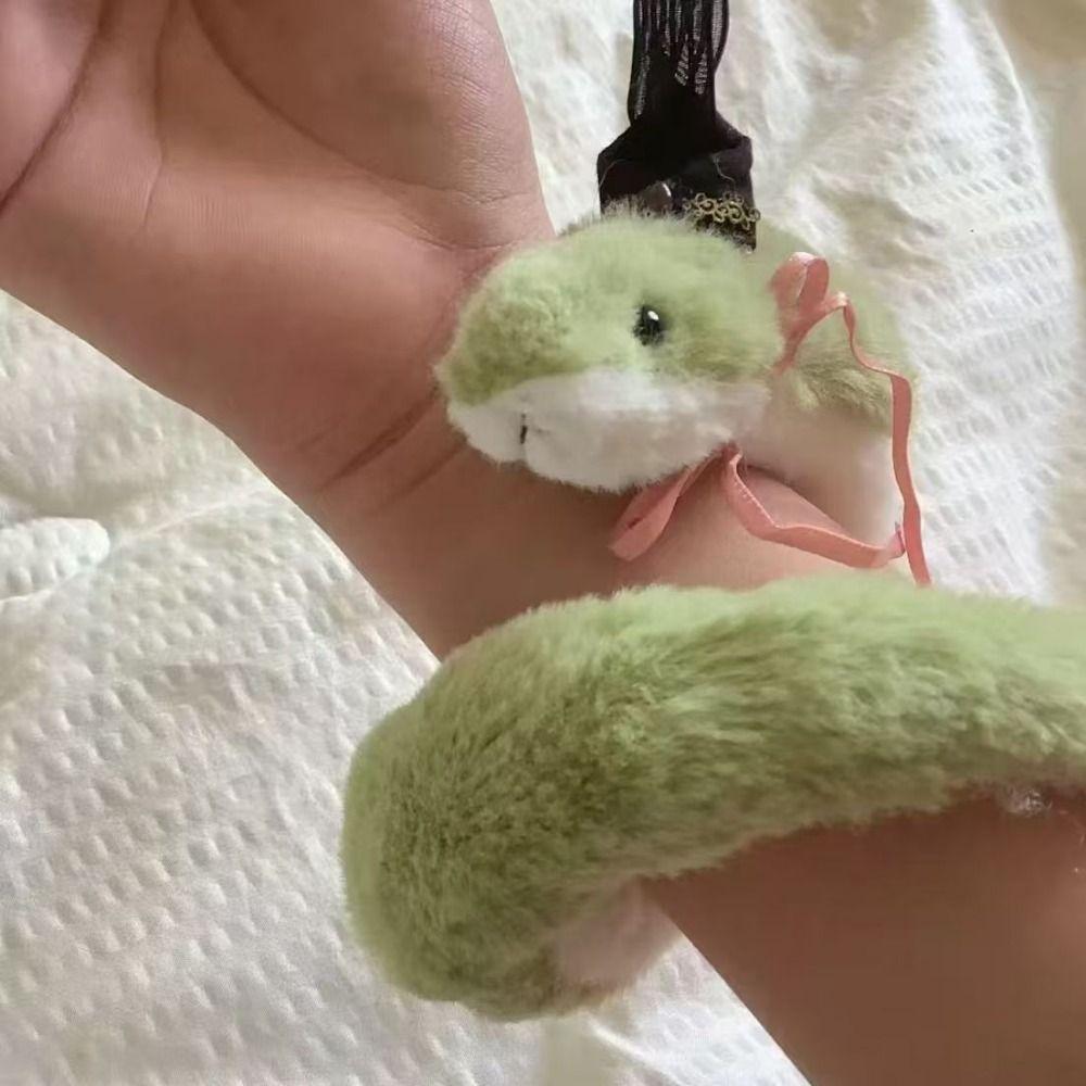 Little Snake Year of The Snake Plush Toy Wrap Around Arm Green Snake Animal Doll Car Decor