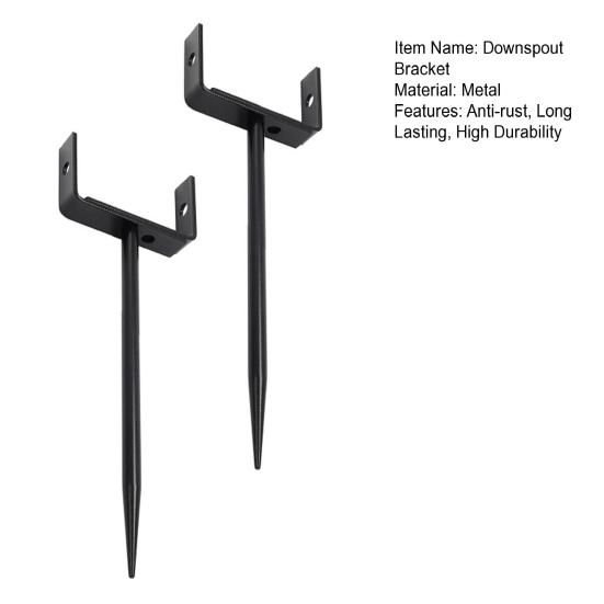 2Pcs Rainwater Downspout Construction Rustproof Weather-Resistant Brackets Stable Support Durable Easy Installation Downpipe Stand