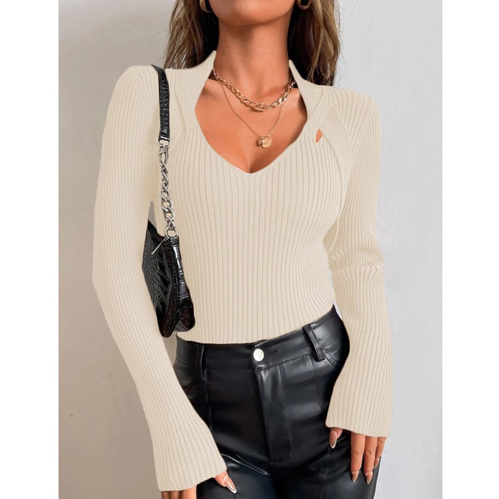 Женский повседневный однотонный тонкий вязаный свитер на пуговицах с длинными рукавами, базовый свитер