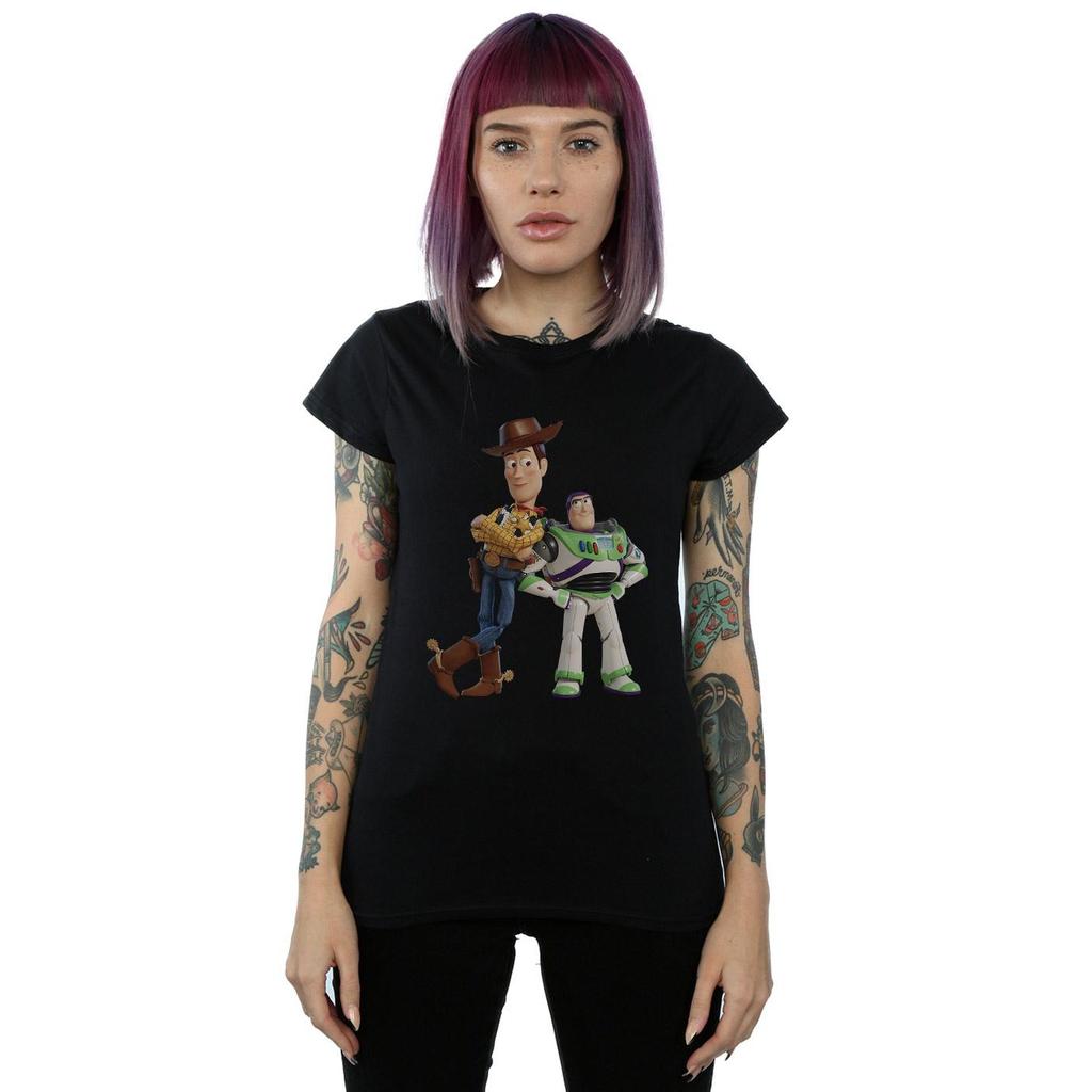 Disney Womens/Ladies Toy Story Buzz And Woody Standing Cotton T-Shirt