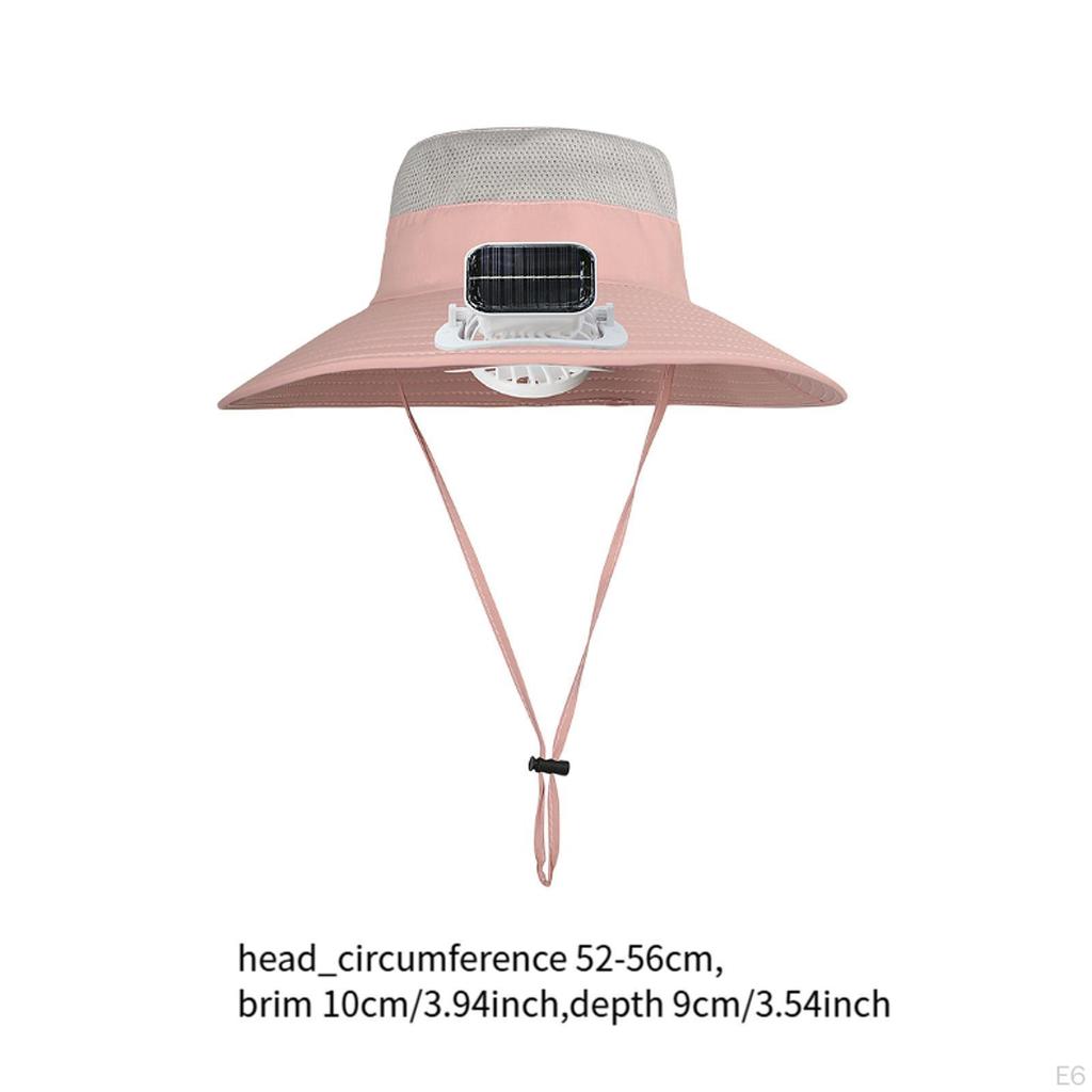 Children Outdoor Fan Hat Solar Powered Rechargeable Multipurpose Wide Brim for Farming Fishing