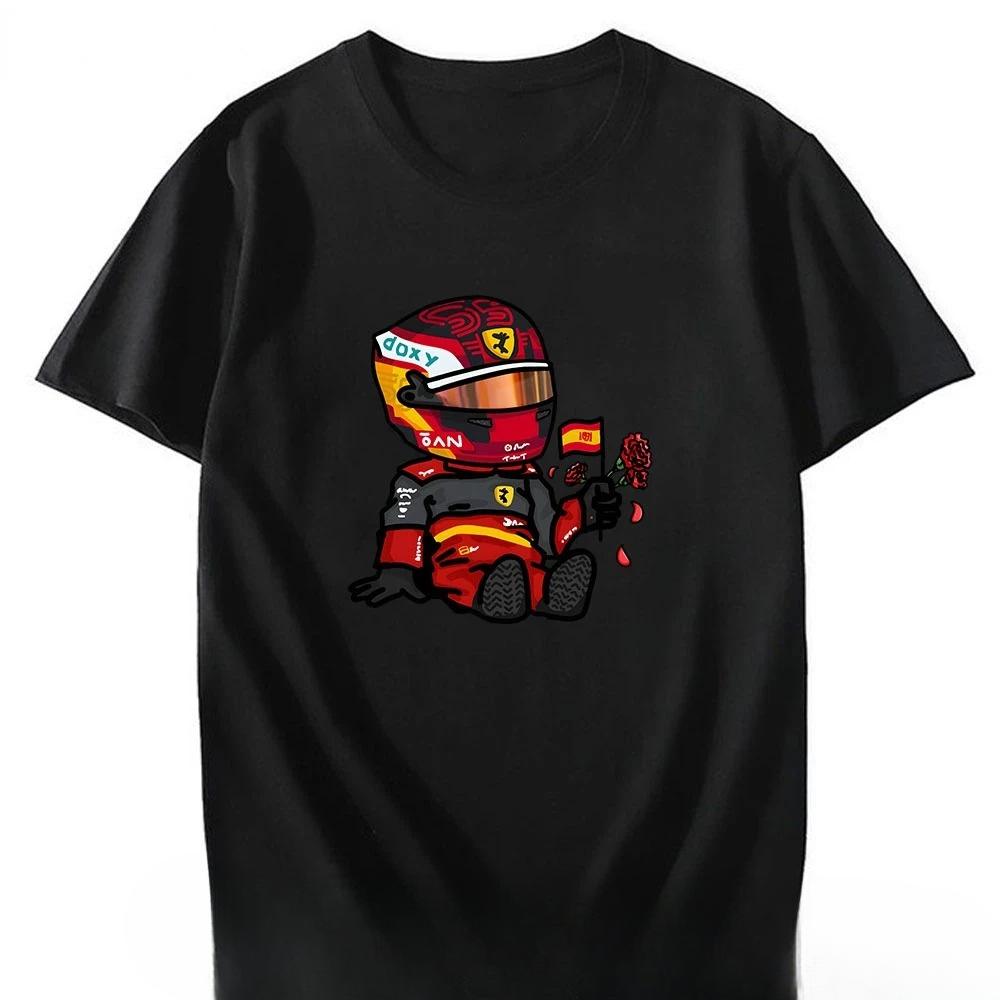 Футболка уличная мини F1 летняя мужская одежда женская с коротким рукавом кавайная футболка с изображением автомобильных гонок