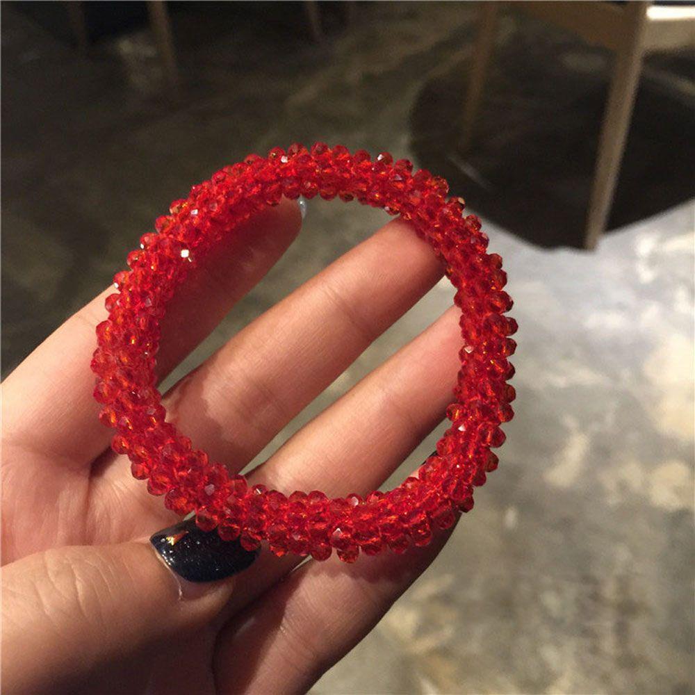 Аксессуары Милые студенческие дамы для женщин Кристаллы для волос Резинки для волос Держатель для хвоста Резинка