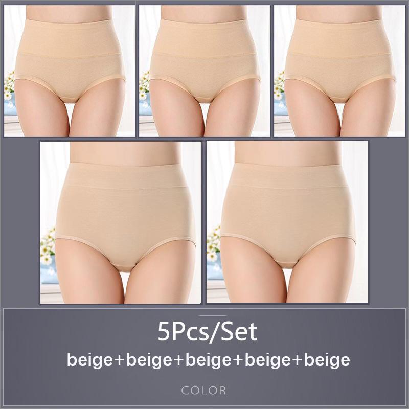 5 шт./компл. женские хлопковые трусики с высокой талией, мягкое дышащее удобное нижнее белье, большие размеры M-XXXXL
