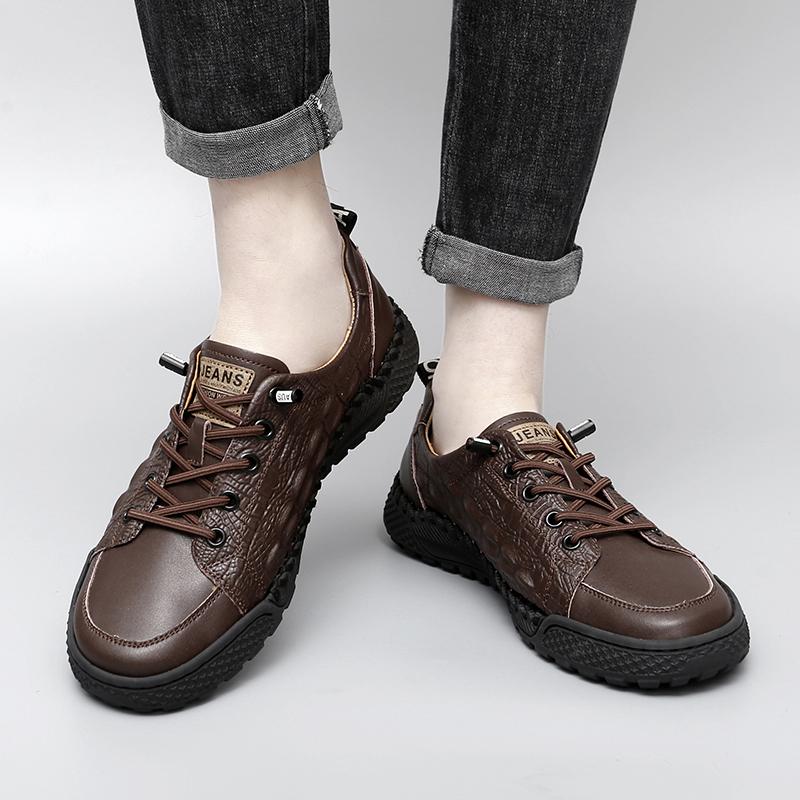 Роскошные брендовые мужские кожаные кроссовки 2024 года, размер 46, повседневная обувь ручной работы, уличные кроссовки со шнуровкой, для ходьбы, с узором под крокодила, для спорта