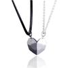 Couple Necklace Magnetic Heart - Silver