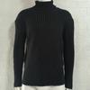 High-neck Sweater Men's Solid Color Slim-fit Knitted Top 2025 Autumn New Style