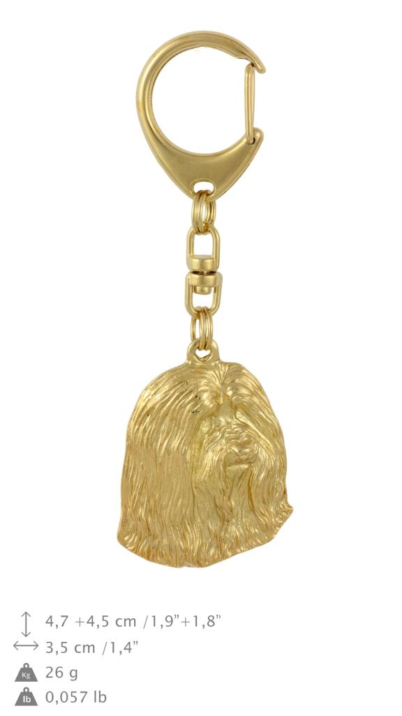 Bearded Collie, Highland Collie, Mountain Collie - Gilded Key Ring with Dog In Gift Box, Handbag Decoration, Luxury Accessory by Art-Dog Brand