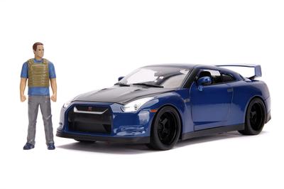 ДЖАДАТОЙС 1:18 Форсаж Литая машинка Nissan GT-R Брайана (Р35) со Светом и Брайаном
