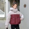 Autumn and Winter Women's Coat Hooded Short Color Matching Loose Casual Thickened Windproof Student Jacket