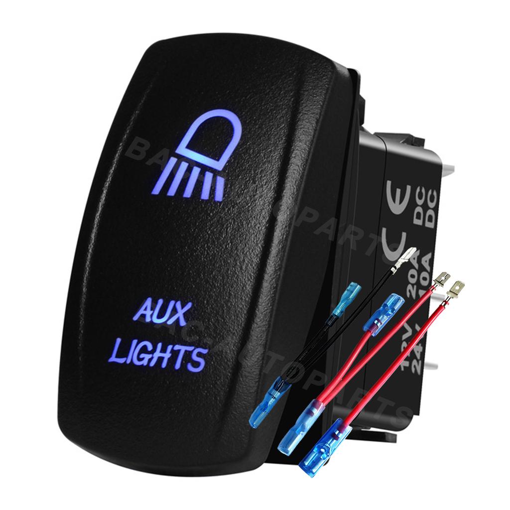 Marine Rocker Switch 12V Blue Led Light Bar Car Switch Jumper Wires Kit for ATV Polaris Camper OFF Road 4x4 Truck Schoolbus Boat Battery Switches5