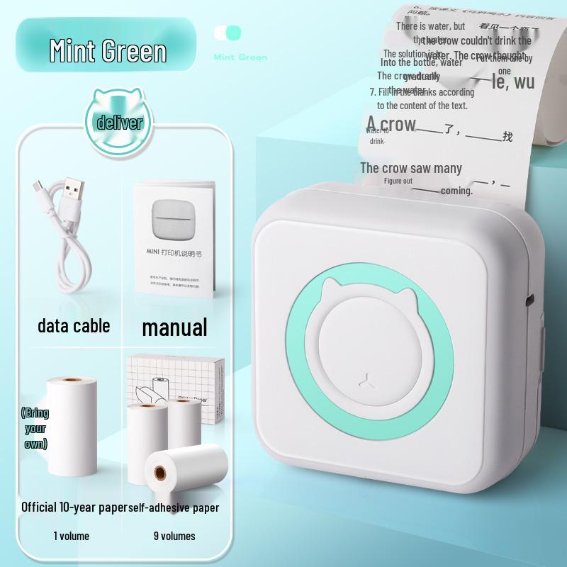 Ультра-четкий мини-портативный студенческий принтер: Умный термо-органайзер без чернил