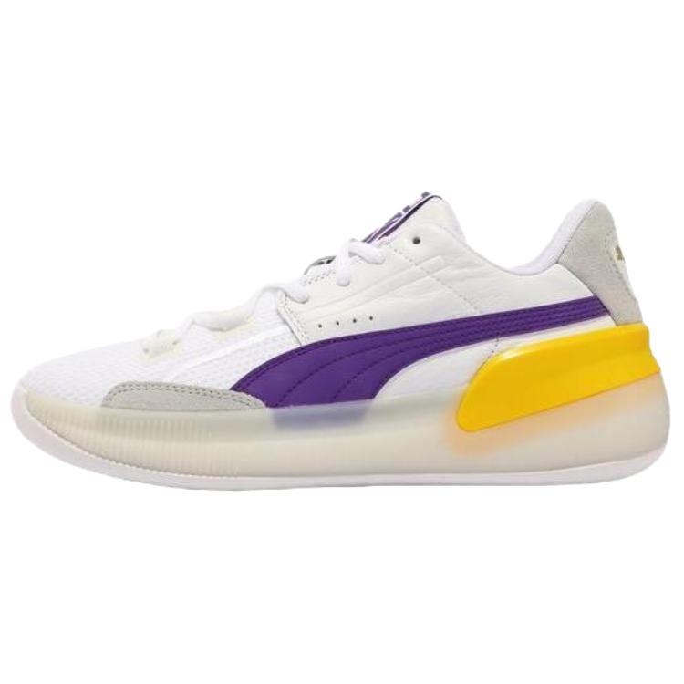 Puma Clyde Hardwood Удобные Мягкие Прочные Дышащие Низкие Баскетбольные Кроссовки Унисекс кроссовки Белый 193663-09