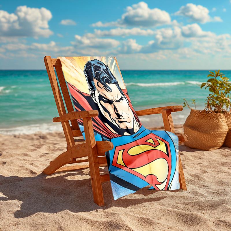 1Pc Superman'S Bold Adventure Beach Towel Quick Dry Multiuse For Beach Pool Gym Yoga Home Travel Christmas Halloween Xmas Gift G1117