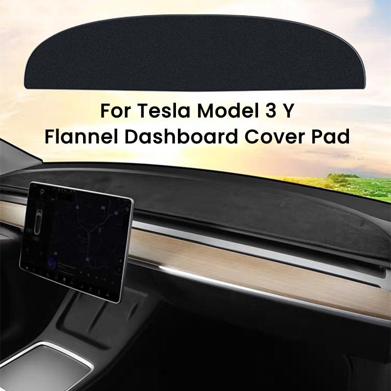 Фланелевый чехол для приборной панели Tesla Model 3 Y 2017-2023, солнцезащитный козырек, анти-УФ-коврик для приборной панели, солнцезащитный козырек, нескользящие автомобильные аксессуары