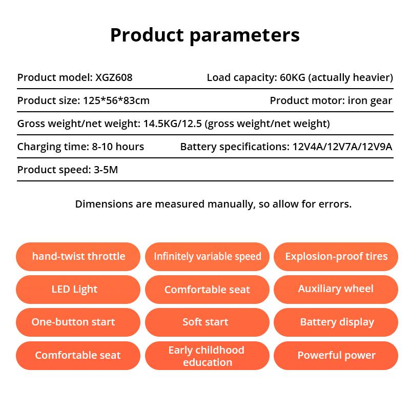 Children Electric Motorcycle Ride On Car Kids Car Power Wheel Toy Car with Early Childhood Education