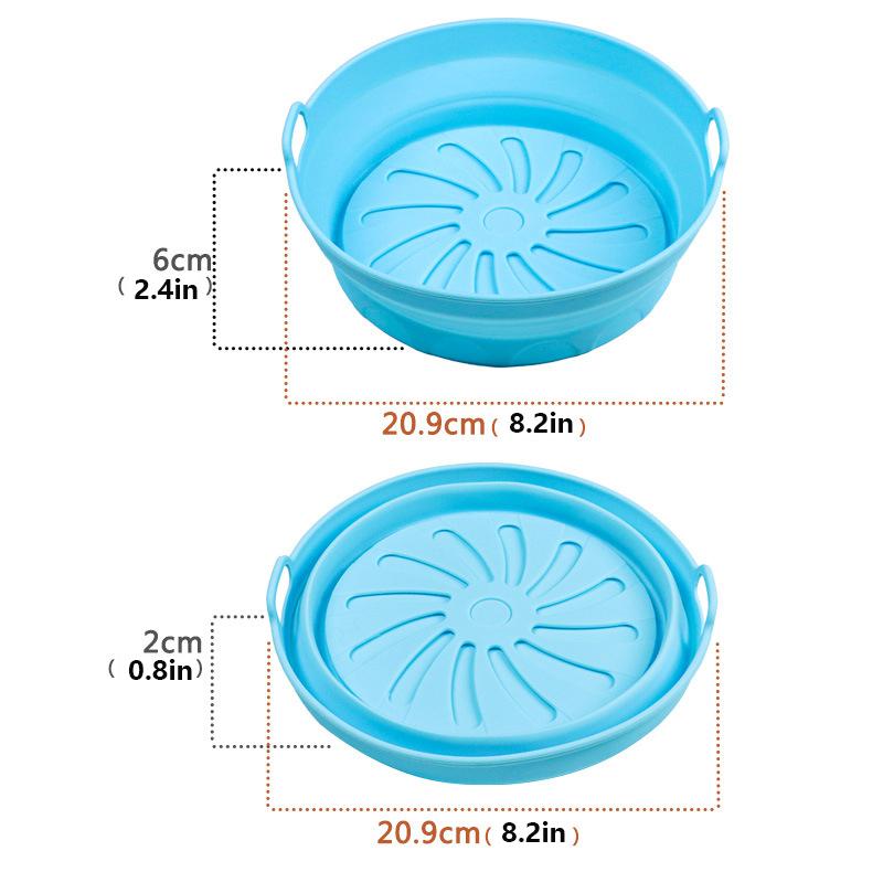 Складной силиконовый противень для фритюрницы Противень для выпечки для микроволновой печи Многоразовый коврик для жареной курицы Подставка для кастрюли для барбекю Противень для выпечки