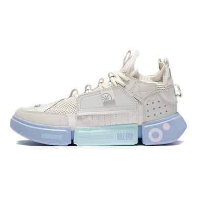 Баскетбольные кроссовки Li Ning Wu Dao 2 Ace Cotton Candy One Piece Weave Shock Absorbing, износостойкие, нескользящие, среднего размера, мужские кроссовки Pearl-White ABCS011-1