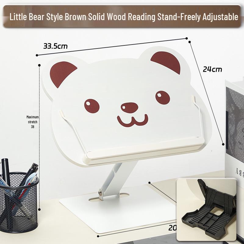 Little Bear Foldable Wooden Book Stand for Kids