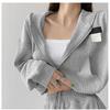 Harajuku Women Sweatshirts Korean Fashion Sportswear Female Zip Up Hoodies Vintage Streetwear Basic Casual Cropped Top