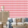 Harlequin Diamonds Wallpaper, coral background, coral center, 50x1000