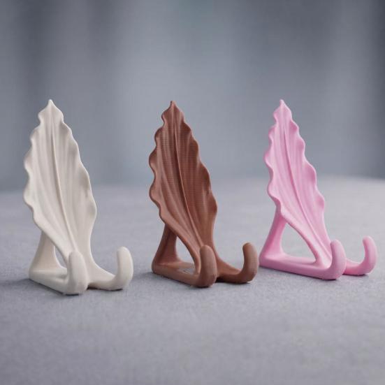 Настольное украшение в форме листа, подставка для телефона в форме листа, 3D-печатный держатель для мобильного телефона с двойной маленькой подставкой для поддержки крючка дома, Креативная подставка для видео без рук,