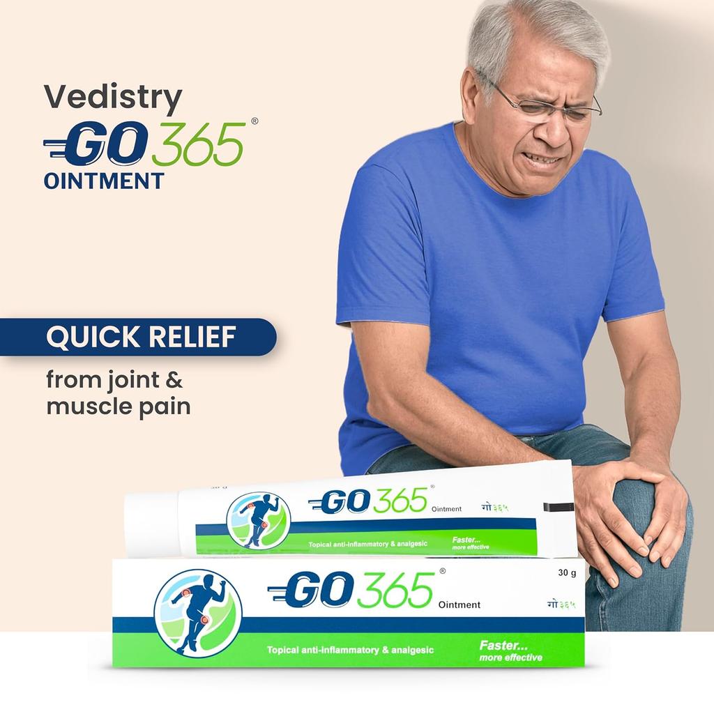 Charak Go365 Herbal Joint And Muscle Comfort Ointment Fast Absorbing Massage Balm For Daily Mobility Care 30 g Pack Of 3