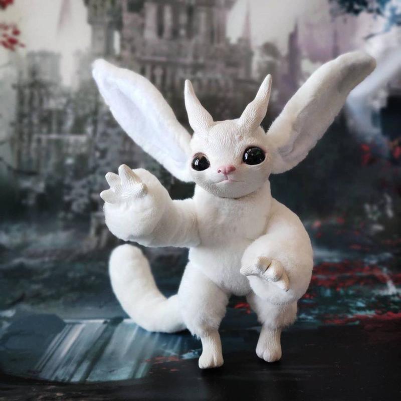 New Sell White Latex Plush Toy Cute White Pet Comfortable and Soft Plush Toy Bedroom Headboard Ornament Best Gift for Children