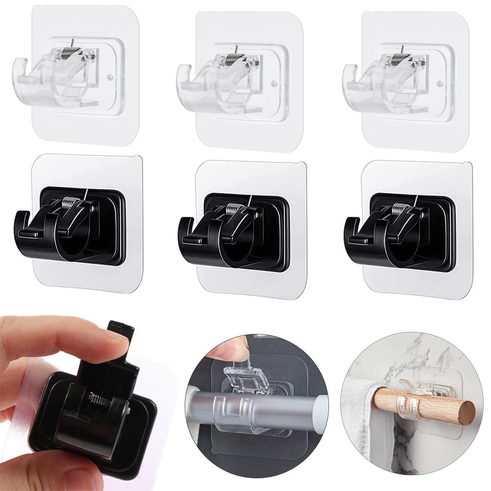 Rack Free Punching Powerful Curtain Rod Brackets Door Hanger Curtain Rod Holder Rod Hanging Clip