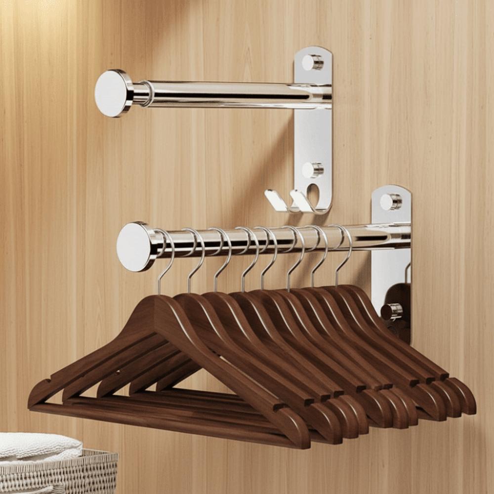 2Pcs Punch-free Clothes Drying Hanger Wall-mounted Scalable Storage Racks  Bathroom