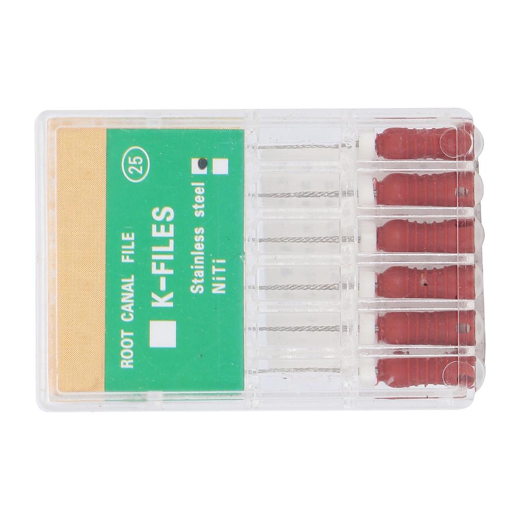Файлы для корневых каналов из нержавеющей стали для стоматологической клиники Эндодонтический K-файл Аксессуар для стоматологического инструмента