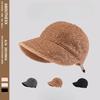 Plush Fisherman Hat for Women Korean Style Versatile Face Showing Small Duckling Cap Big Head Circumference Maillard Equestrian Hat