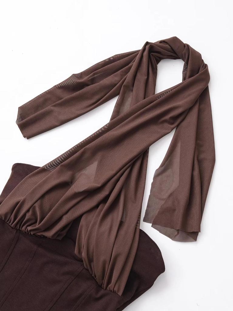 Новое поступление Весна 2026: Сексуальный сетчатый кроп-топ с вырезом на шее для женщин